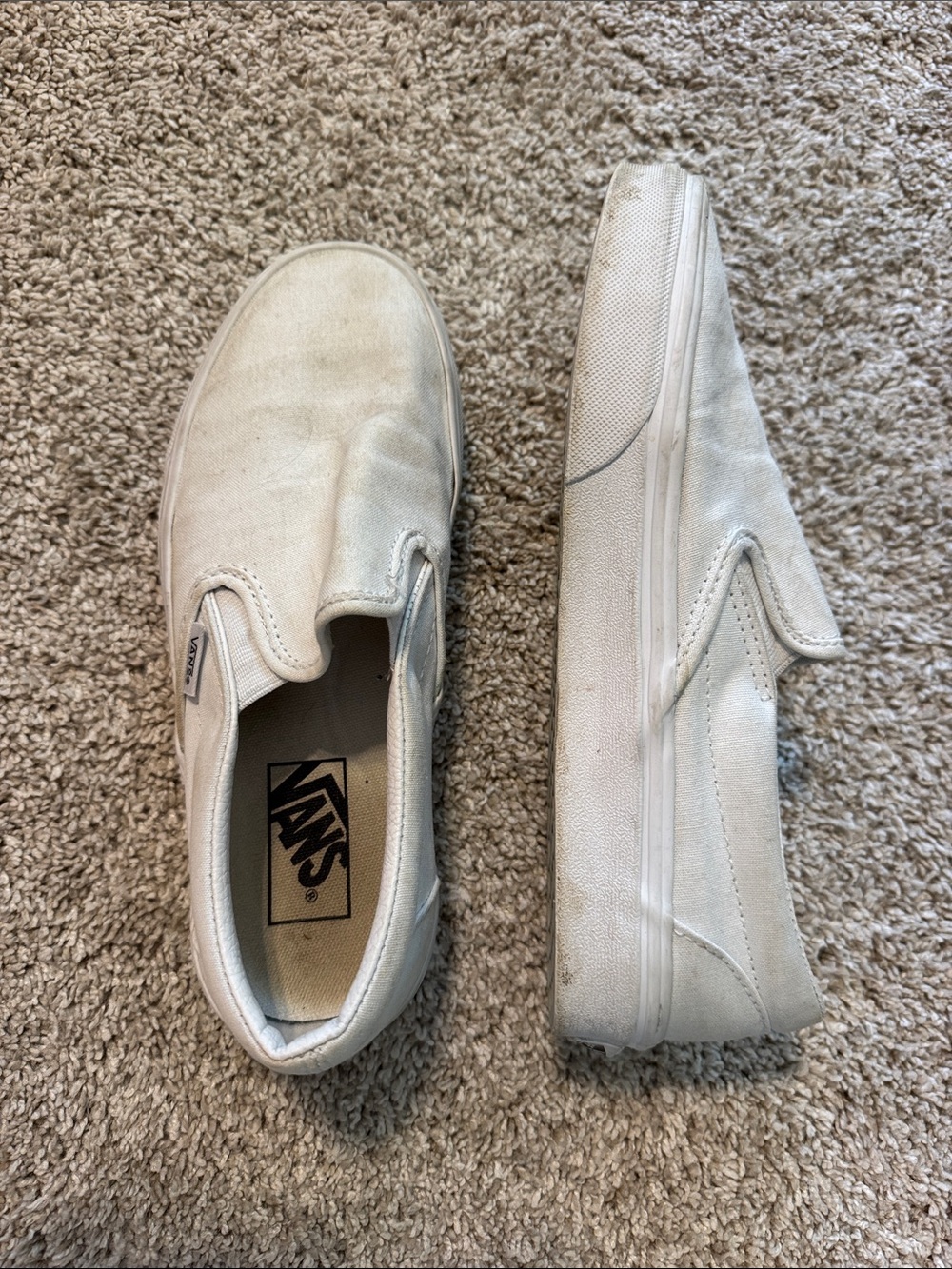 Vans Slip-On Canvas Sneakers in White